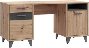 Biurko komputerowe z 2 szafkami Raven 221, dąb artisan/beton