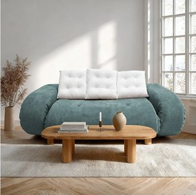 Coco Living Sofa rozkładana Okoa 2-osobowa – szałwia i biały