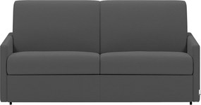 Kanapa 4-osobowa rozkładana typu express z szarego materiału z siedziskiem z pianki z pamięcią kształtu - Powierzchnia 160 cm - Materac 14 cm CALIFE