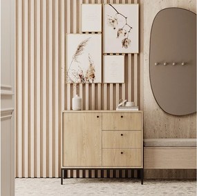 Komoda WENA, 1 drzwi, 3 szuflady, Gaja, 100x95x40 cm, Dąb Cremona Gaja