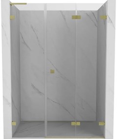 Mexen Lunar-F L drzwi prysznicowe składane prawe 125 cm, transparent, złote szczotkowane - 836SL-125-050-55-00-P