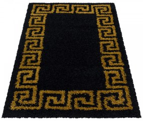 Dywan shaggy Hera klasyczny czarno-złoty 60 cm x 110 cm