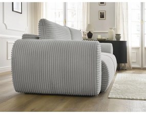 Jasnoszara sztruksowa rozkładana sofa 257 cm Lucien – Bobochic Paris