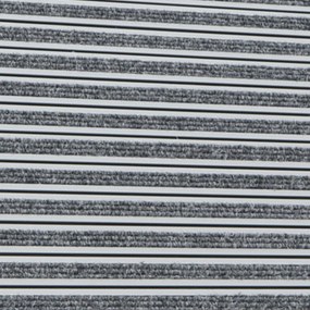 Aluminiowa mata czyszcząca z wkładem dywanowym i listwą najazdową, 120 x 80 cm, szara