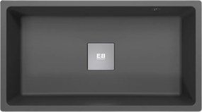 Carrit Zlewozmywak z jedną dużą komorą 78x43.5 z czarny granit - Essebagno