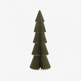 Papierowa Choinka Jespera ↑29,5 Cm & Zielony Pesto Ze Złotym Brzegiem - Sklum
