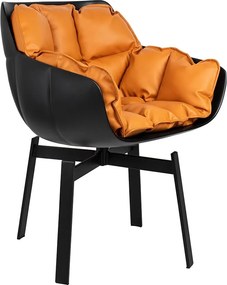 Designerskie krzesło obrotowe do jadalni z pikowaną poduszką Shiba