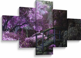 Obraz fioletowego ogrodu (125x70 cm)