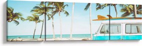 Obraz - Vintage van na plaży (170x50 cm)