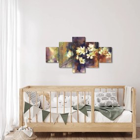 Obraz - Białe magnolie, malarstwo (125x70 cm)
