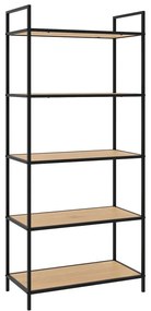 Czarno-naturalny regał w dekorze dębu 70x156x35 cm Altino – Unique Furniture