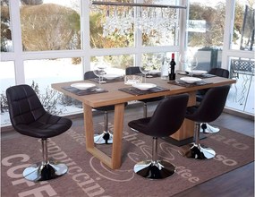 Krzesło do jadalni MCW-A60 (zestaw 6 sztuk),  imitacja skóry, brązowy