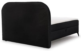 Czarne łóżko kontynentalne ze schowkiem 140x200 cm Ornes – Ropez