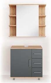 Zestaw mebli łazienkowych dąb 60x33x60.8 ilias