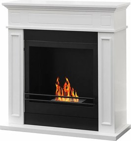 Kominek bioetanolowy JEFFERSON, stojący biokominek, biały, dł. 89,5 x wys. 90,5 x gł. 28