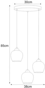 Lampa okrąg ze szklanymi kloszami biała A7-S15