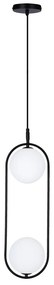 Czarna lampa wisząca ze szklanym kloszem 18.5x15 cm Cordel – Candellux Lighting