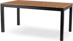 Rozkładany stół ogrodowy, kompozytowy Castello 160-260 cm, blat dąb, podstawa czarna