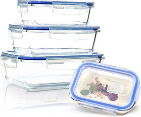 Klarstein Zestaw prostokątnych pojemników szklanych