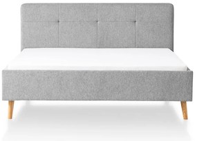 Jasnoszare tapicerowane łóżko dwuosobowe 180x200 cm Smart – Meise Möbel
