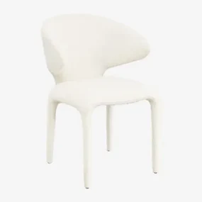 Zestaw 4 Krzeseł Do Jadalni Z Tkaniny Arnoia Bouclé Bouclé White - Sklum