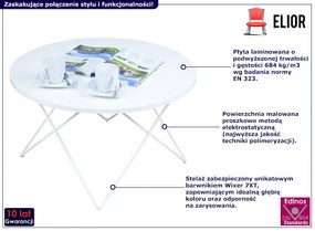 Biały okrągły stolik kawowy - Murilo 5X