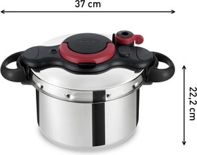 Garnek ciśnieniowy – szybkowar ze stali nierdzewnej 6 l Clipso Minut Easy P4620768 – Tefal