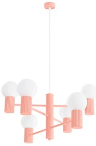 Żyrandol HALO 6 brzoskwiniowy ryflowany SOLLUX  LIGHTING