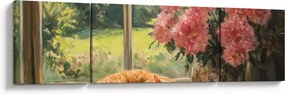 Obraz - Kot na oknie (170x50 cm)