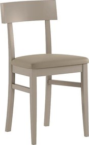 Monaco - 2-częściowy fotel z drewna lakierowanego w kolorze gołębiej szarości, ze skóry ekologicznej