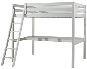 Białe podwyższone łóżko dziecięce z litego drewna sosnowego 140x200 cm PINO – Vipack