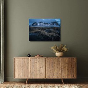 Obraz na szkle z widokiem na islandzkie szczyty (70x50 cm)