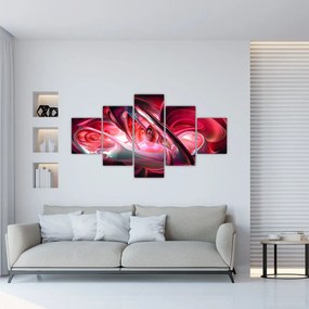 Obraz czerwonych fraktali (125x70 cm)