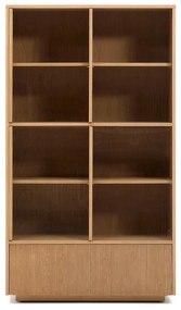 Witryna w dekorze dębu z drzwiami przesuwnymi w naturalnym kolorze 100x174x40 cm Helvine – Kave Home