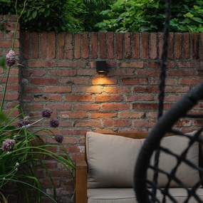 Inteligentna lampa ścienna zewnętrzna czarna IP65 z Wifi GU10 50mm - Baleno