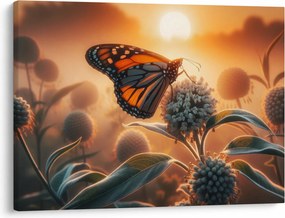 Obraz – Motyl w zachodzącym słońcu (70x50 cm)