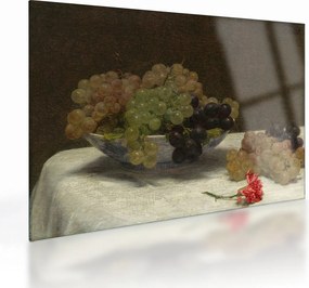 Obraz na szkle - Henri Fantin-Latour, Still Life with Grapes and a Carnation, reprodukcje (70x50 cm)