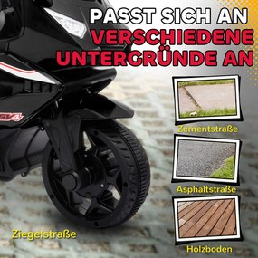 AIYAPLAY elektryczny motocykl dla dzieci, klakson, reflektory, funkcja muzyczna, 2,5 km/h, czarny