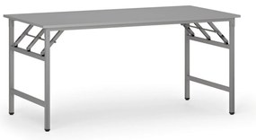 Stół konferencyjny FAST READY, 160x80 cm, szaro-srebrna podstawa, szary