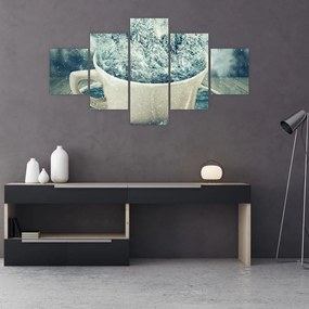 Obraz - Zimowy świat w kubeczku (125x70 cm)