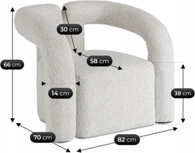 Szary designerski fotel do salonu w stylu nowoczesnym C2-B78