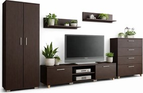 Meblościanka zestaw mebli do salonu z szafą wenge A4-R80