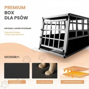 Transporter dla psa BRUNO, 66x90x72cm, srebrna/czarna Jurhan