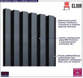 Akustyczne panele lamelowe 2 szt. antracyt C4-A54