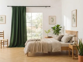 Zasłona OXFORD LIGHT 140x250 cm, ciemnozielony Zawieszanie: Metalowe pierścienie