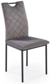 Krzesło tapicerowane K577 VELVET szare/czarne HALMAR
