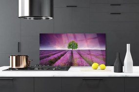 Panel Szklany Samotne Drzewo na Łące