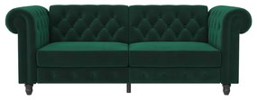 Ciemnozielona aksamitna rozkładana sofa 236 cm Felix – Støraa