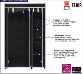 Zestaw 2 czarnych szaf tekstylnych - Otelia 5X