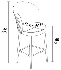 Zestaw krzeseł barowych Alte Anthracite and White,4 szt., 4 szt.